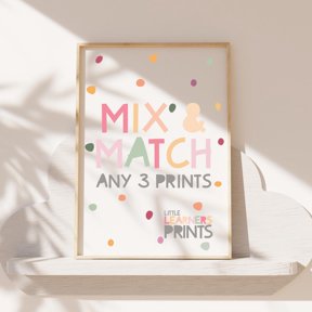 Mix And Match Nursery Print Set for Nursery Bedroom Decor