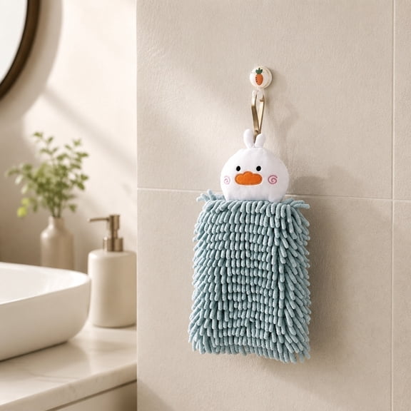 Mix Animal Chenille Hanging Hand Towel, High Density Quick Absorb Fabric, Soft Non Irritating Lint Free Halloween Towel, Hangable Cloth for Bathroom Kitchen Hand Drying