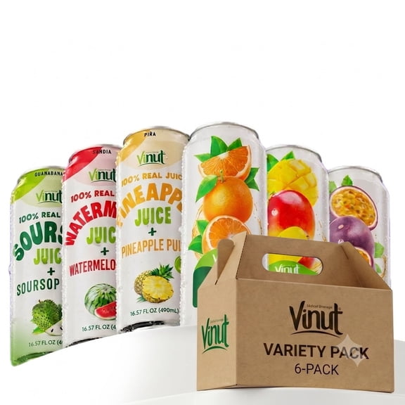 Vinut Discovery Box Mix: Passionfruit, Mango, Sugarcane, Soursop (Pulp), Watermelon (Pulp), Pineapple (Pulp)