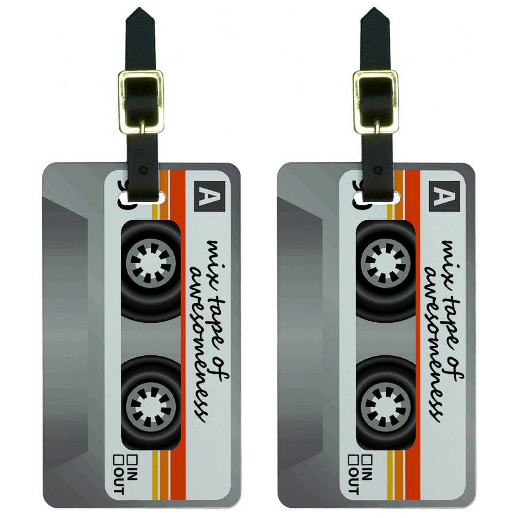 Mix Cassette Tape of Awesomeness Luggage Tags Suitcase CarryOn ID, Set