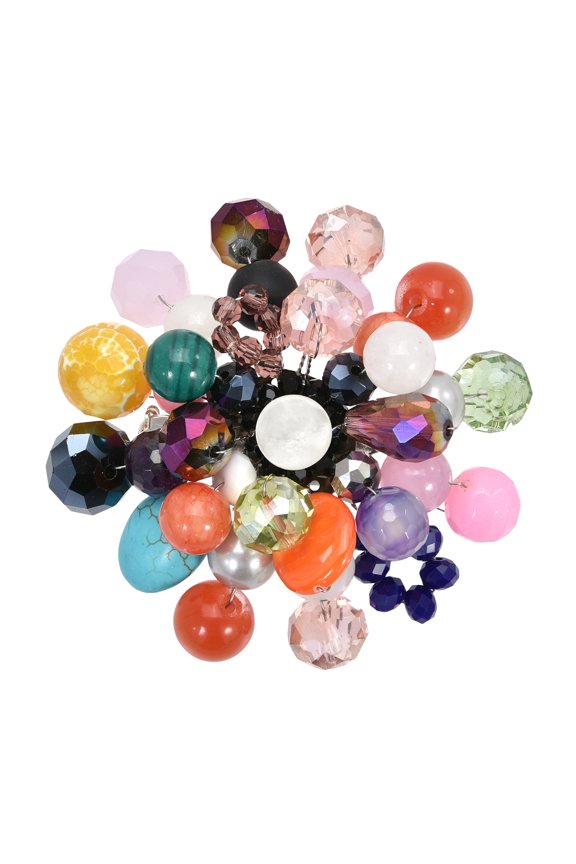Mix Color Fusion Mix Stone Floral Pin-Brooch