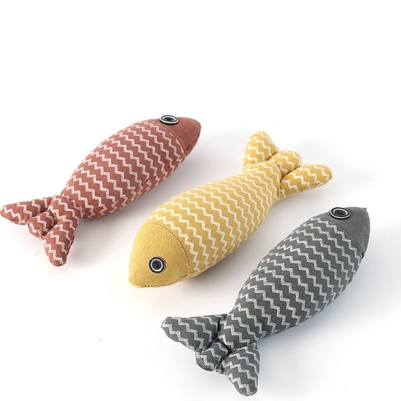 Mix Color Pet Cat Cotton Catnip Fish Toy Pack of 3