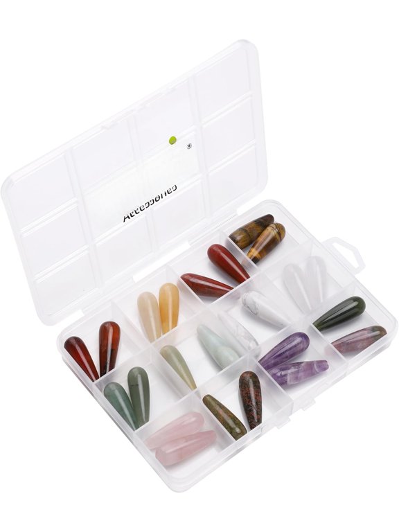 Mix Color Teardrop Stone Beads 10x30mm 24 count Dangle Earring for DIY Making