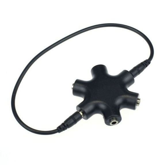 Mix Colors 3.5mm Snowflake Shape 5 Way Stereo Audio Splitter Jack Earphone Headphone Adapter