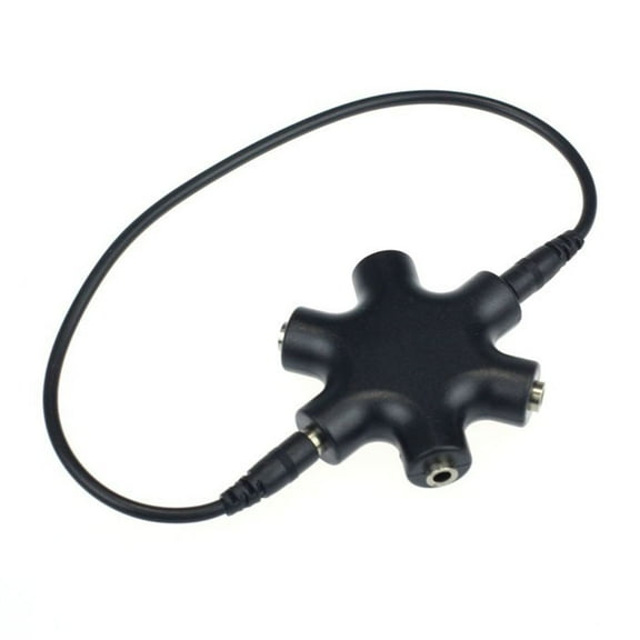 Mix Colors 3.5mm Snowflake Shape 5 Way Stereo Audio Splitter Jack Earphone Headphone Adapter