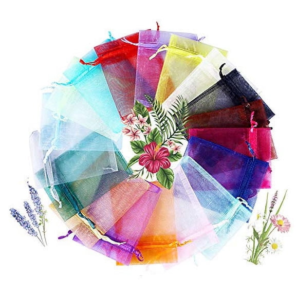 Mix Colour Gift Package 4x6 Inch 100pcs Wedding Drawstring Bag Baby Bath Supplies Net Bag Gift Bag Candy Bag & Drawstring (1#)