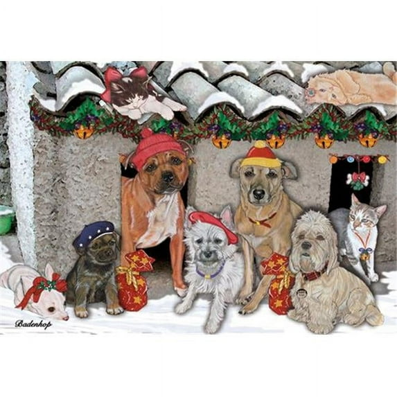 Mix Dog With Cat Holiday Boxed Cards
