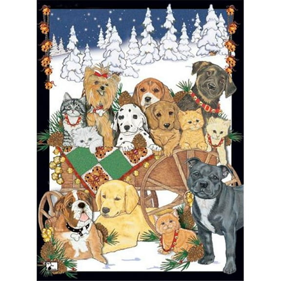Mix Dog With Cat Holiday Boxed Cards