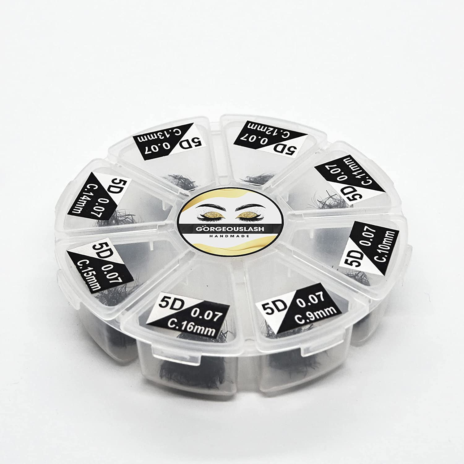 Mix Length 5D Lashes. Curl D, C. 1200 Pre-made Volume Fans. Eyelash Extension. Handmade and Gorgeously-Crafted!