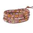 thumbnail image 1 of Mix Magic Quartz Stone Snake Cord Wrap Leather Bracelet, 1 of 4