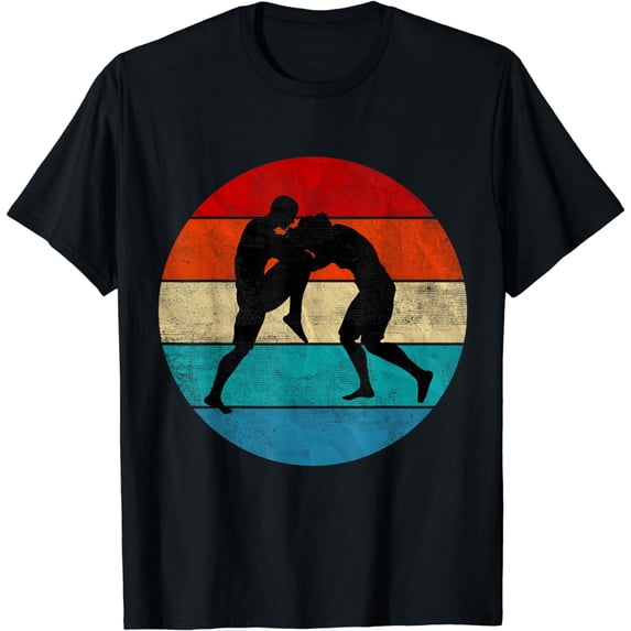Mix Martial Art Silhouette Vintage Retro Sunset Funny T-Shirt