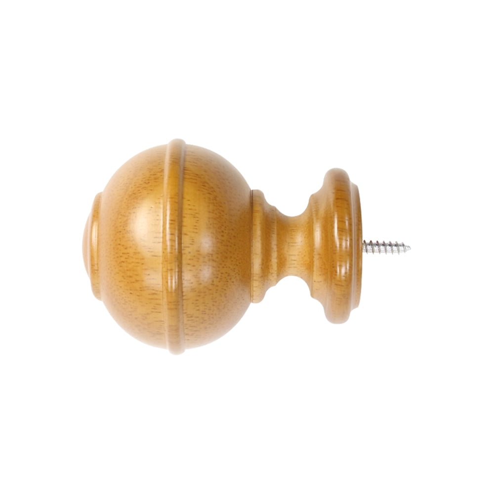 Wood Knob Finials in Heritage Oak for 1-3/8" Wood Pole (2-Pack)