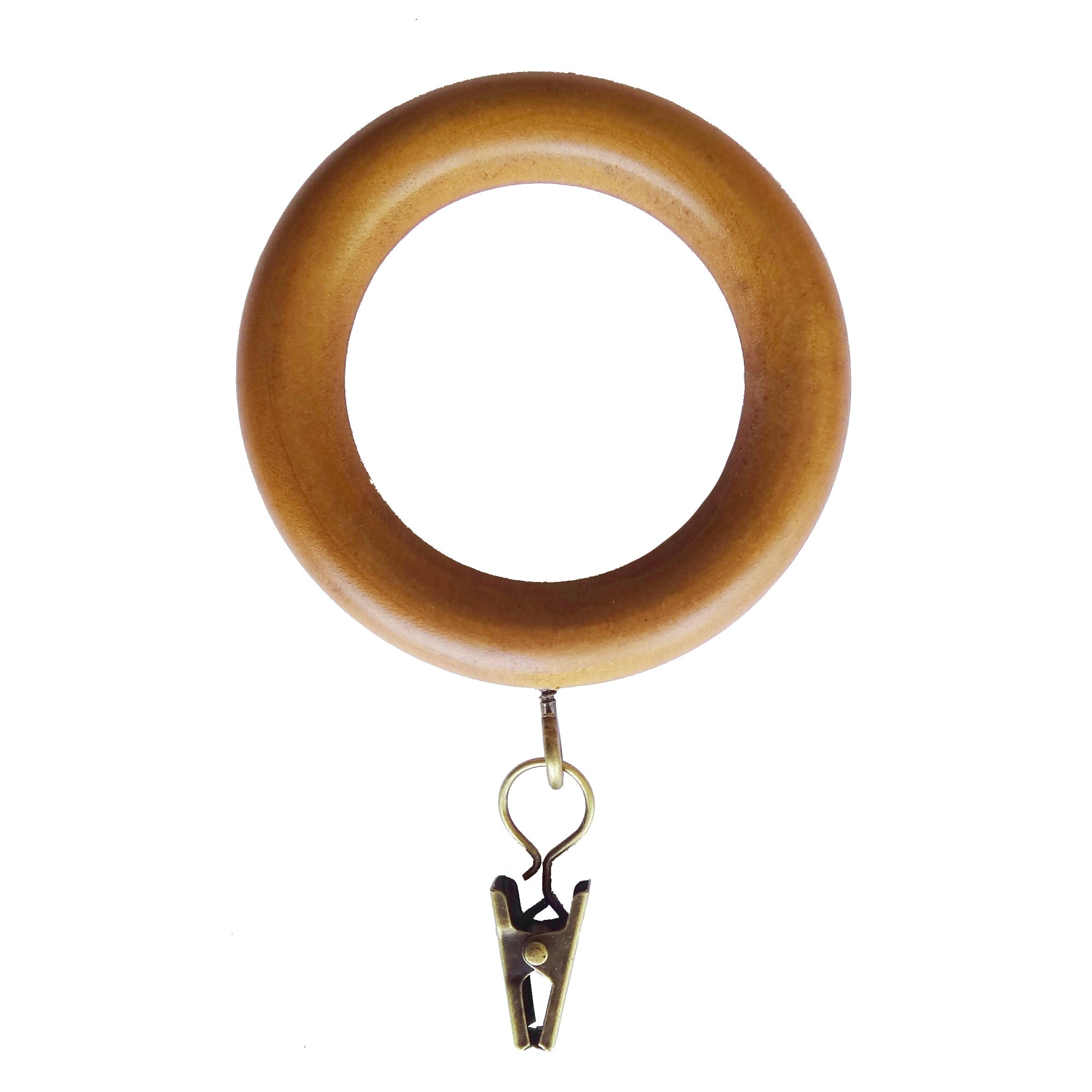 Mix & Match Wood Curtain Rings (7-Pack) Heritage Oak 