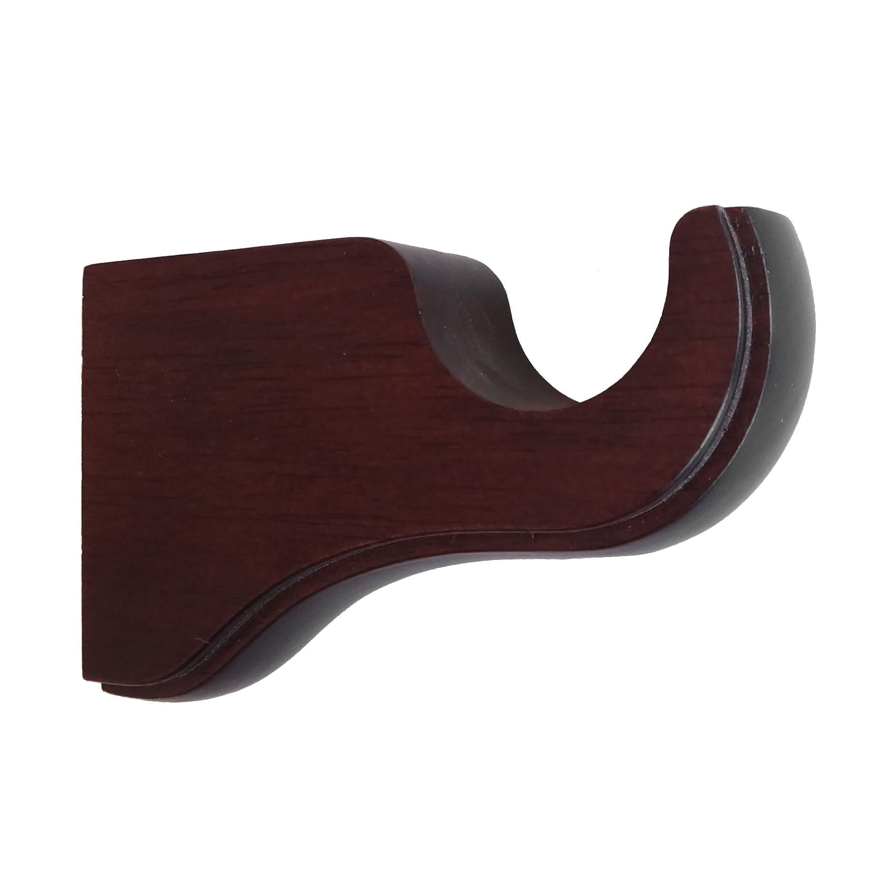 Mix & Match Wood Single / Double Curtain Rod Bracket Antique Mahogany (1-Pack) Single Bracket Mahogany Finish