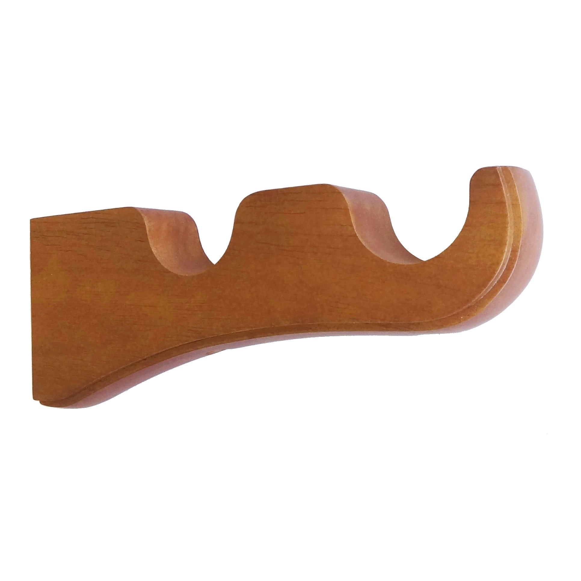 Mix & Match Wood Single / Double Curtain Rod Bracket Heritage Oak (1-Pack) Double Bracket Oak Finish