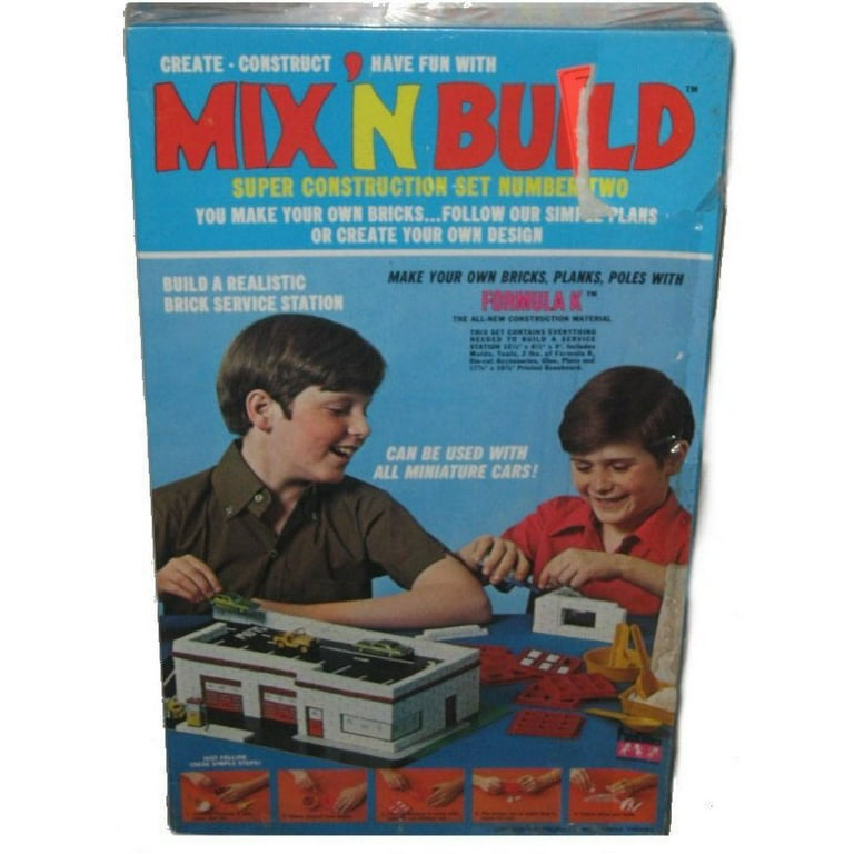 Mix N Build Funtime 1970 Vintage Brick Construction Building Toy