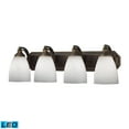 thumbnail image 1 of ELK Lighting Bath Spa 4 Light LED Vanity In Aged Bronze Simple White Glass, 1 of 4