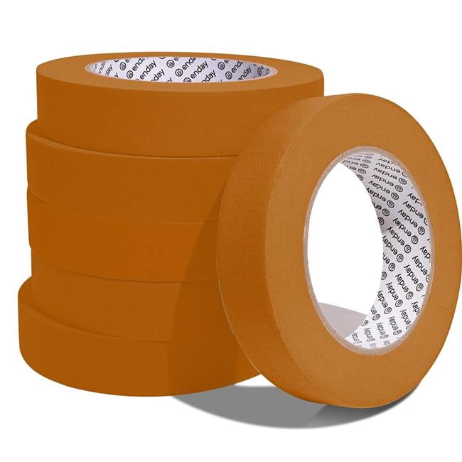 enday Masking Tape, 1" x 60 Yards, Brown, Pack of 6