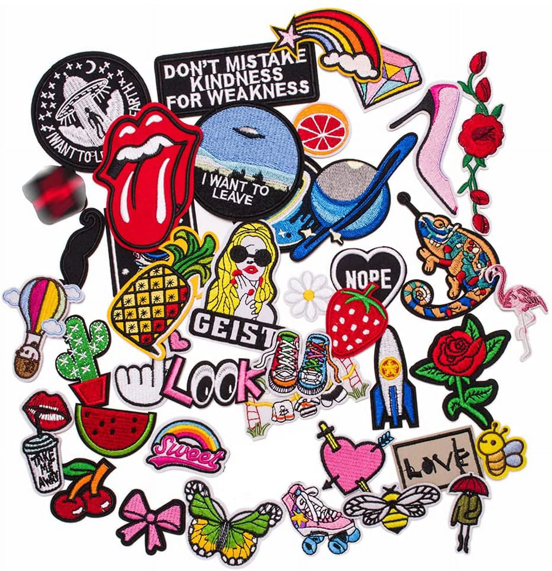 95 Pcs Assorted Styles Embroidered Patches Bulk Random Sew on Iron on Patch  Applique DIY Backpack Patches Clothing Repair Patches for Clothes Dress Hat  Jeans, Mixed Styles : Arts, Crafts & Sewing 