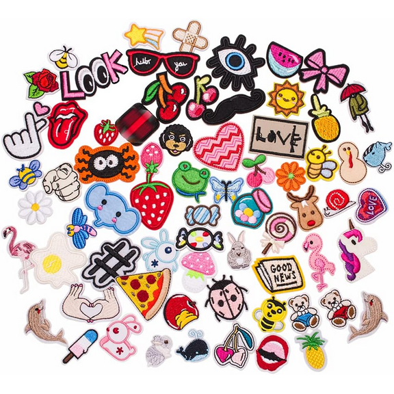 Mix Pack Assortment 70Pcs Bulk Iron on Patches for Clothing Jackets Cute Sew on
