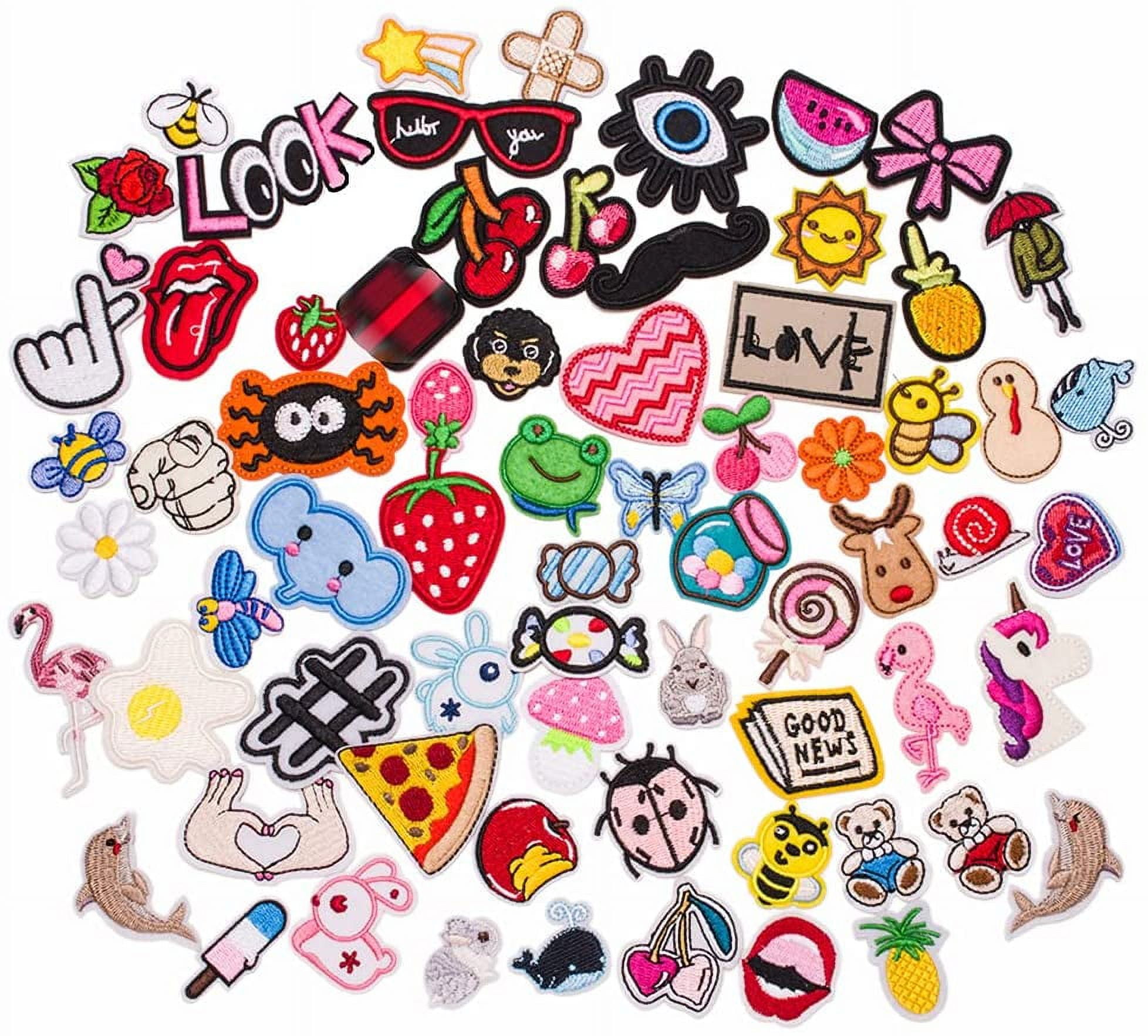 Mix Pack Assortment 70pcs Bulk Iron on Patches for Clothing Jackets Cute  Sew on Appliques Patch Iron on Decals for Jeans Jackets Vest Backpacks Hats  Caps Kids Boys Girls 