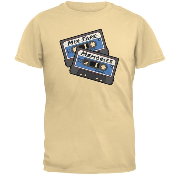 Mix Tape Memories Cassette Mens T Shirt Yellow Haze X-LG