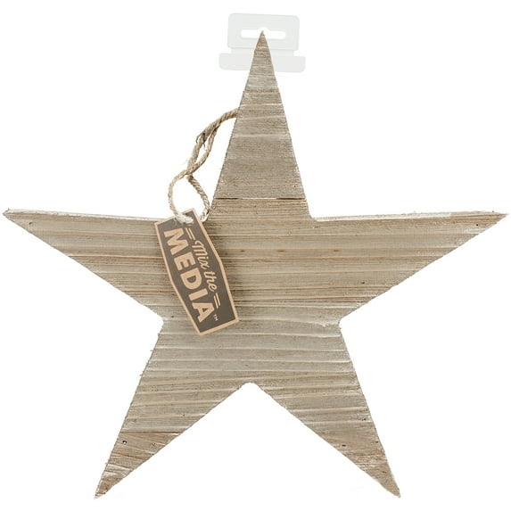 Mix The Media Wooden Plank Plaque-Star 13.75"X13", Pk 1, Jillibean Soup