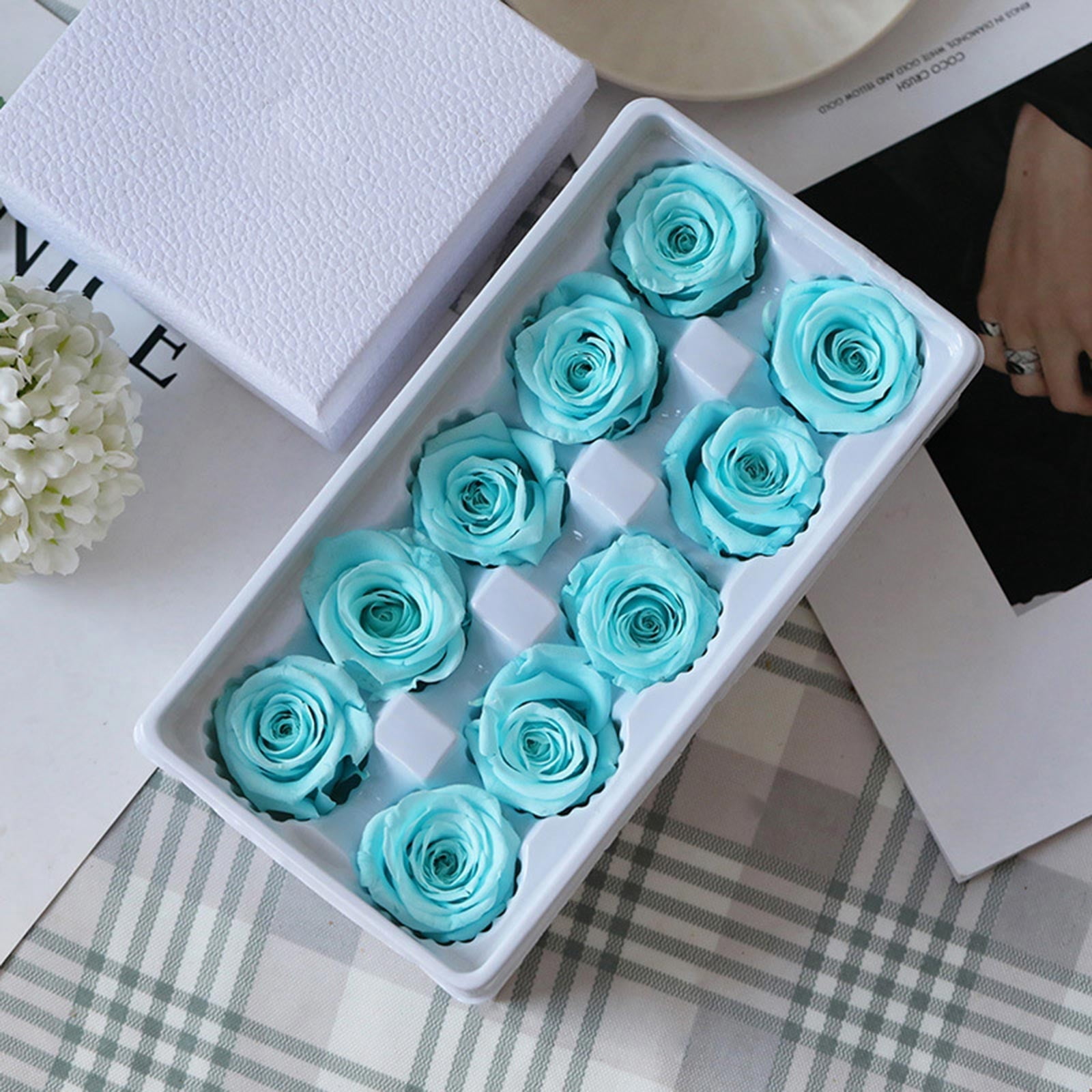 MixMart 10 Piece Forever Roses, Immortal Roses That Last A Year ...