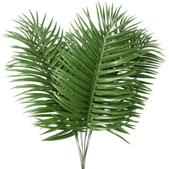 MixMart 15.75" Outdoor UV Resistant Faux Fake Palm Frond Plants (12 Count)