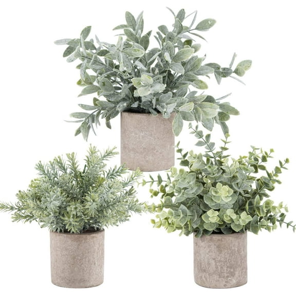 MixMart 9.5" Artificial Eucalyptus in Paper Pulp Pot (3 Pack)