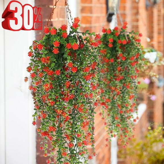 MixMart Artificial Hanging Flower Vine Garland – Realistic Faux Long Vines for Outdoor & Indoor Décor, Patio Porch Yard Decoration