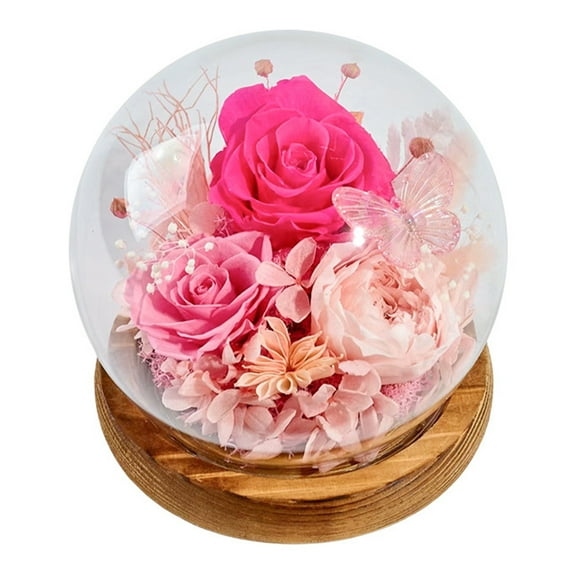 MixMart Birthday Flowers Gifts for Women, Preserved Forever Roses in Glass Dome with LED Light, Eternal Flowers Fresh Bouquet, for Mom Daughter Grandma Wife Girlfriend purple