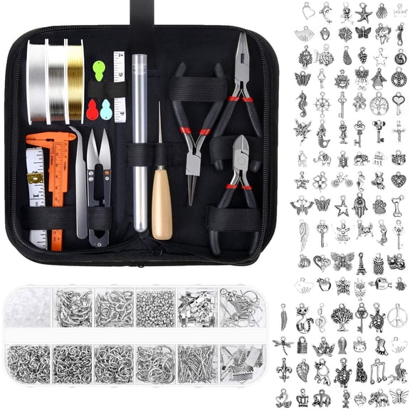 Mixmart Jewelry Making Kit with Tools, Charms, and Findings