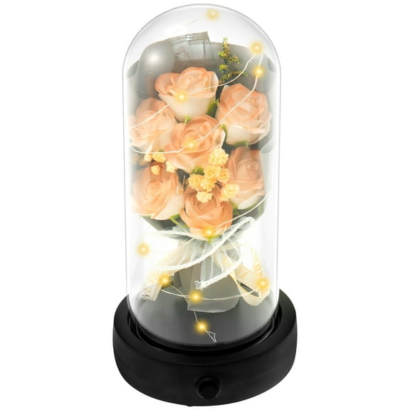 MixMart Preserved Flowers Bouquet Pretty Dry Flowers Special Real Forever Flowers Gifts Romantic Preserved Flowers in Glass Dome Forever Flowers for Gifts