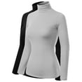 thumbnail image 1 of MixMatchy Women's 2-Pack Basic Long Sleeve High Turtle Neck Slim Fit Top Shirt, 1 of 1