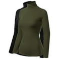 thumbnail image 1 of MixMatchy Women's 2-Pack Basic Long Sleeve High Turtle Neck Slim Fit Top Shirt, 1 of 1