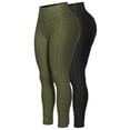 thumbnail image 1 of MixMatchy Women's 2-Pack High Waist Textured Butt Lifting Slimming Workout Leggings Tights, 1 of 6