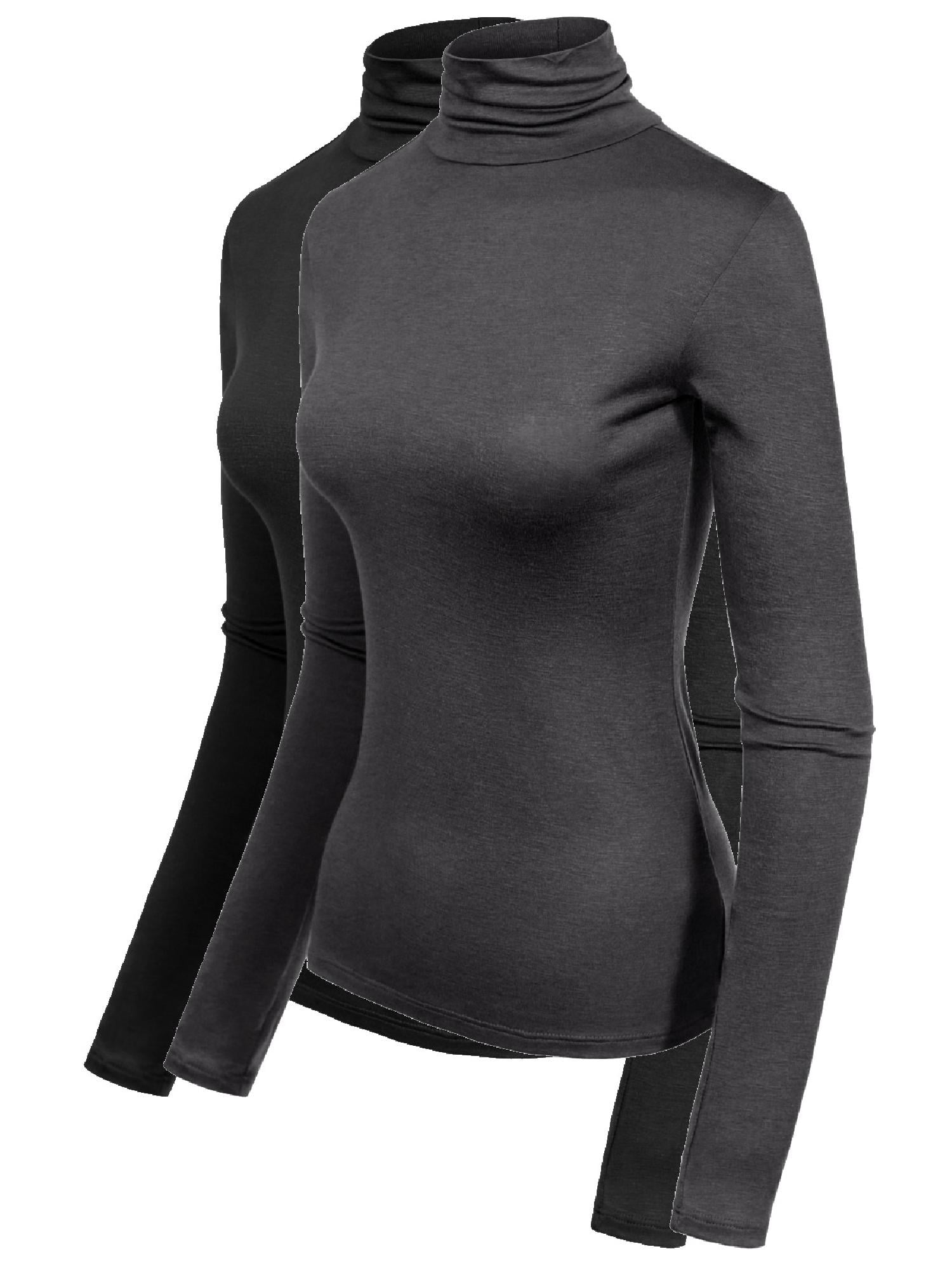 Hailey Women S Minimalist Slim Turtleneck Stretch Top
