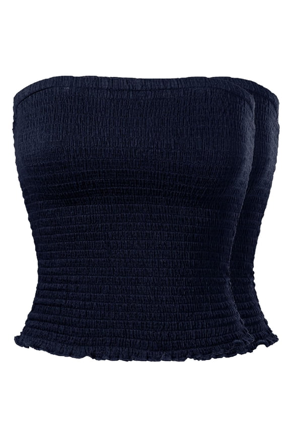 Women's 2-Pack Sexy Strapless Smocked Summer Tube Top