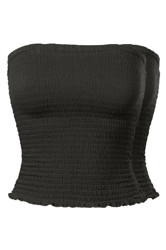 Women's 2-Pack Sexy Strapless Smocked Summer Tube Top