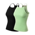 thumbnail image 1 of MixMatchy Women's 2-Pack Simple Casual Basic Active High Neck Ribbed Tank Top, 1 of 1