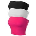 thumbnail image 1 of MixMatchy Women's 3-Pack Causal Strapless Basic Sexy Tube Top, 1 of 1