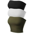 thumbnail image 1 of MixMatchy Women's 3-Pack Causal Strapless Basic Sexy Tube Top, 1 of 3