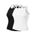 thumbnail image 1 of MixMatchy Women's 4-Pack Simple Casual Basic Active High Neck Ribbed Tank Top, 1 of 2
