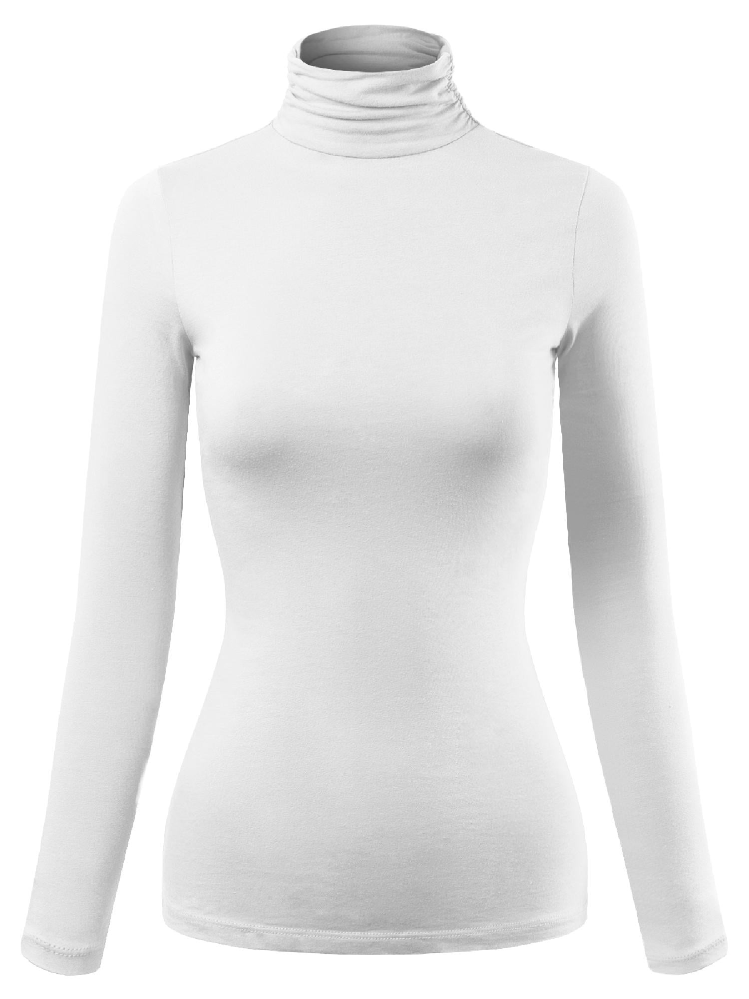 MixMatchy Women's Basic Long Sleeve High Turtle Neck Slim Fit Top Shirt ...