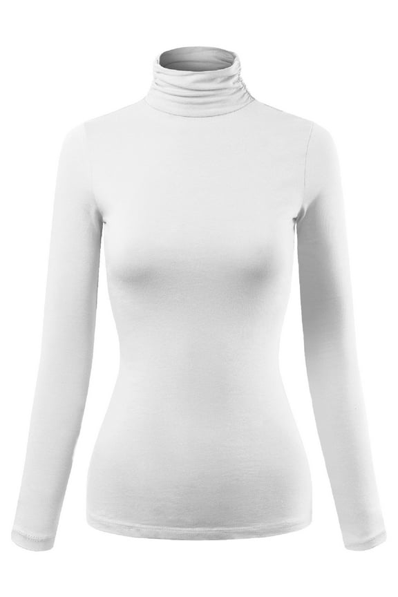 Women's Basic Long Sleeve High Turtle Neck Slim Fit Top Shirt