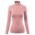 thumbnail image 1 of MixMatchy Women's Basic Long Sleeve High Turtle Neck Slim Fit Top Shirt, 1 of 3