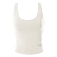 thumbnail image 1 of MixMatchy Women's Basic Scoop Neck High Compression Double Layered Jersey Tank Tops Slimming Workout Sleeveless Tops, 1 of 4