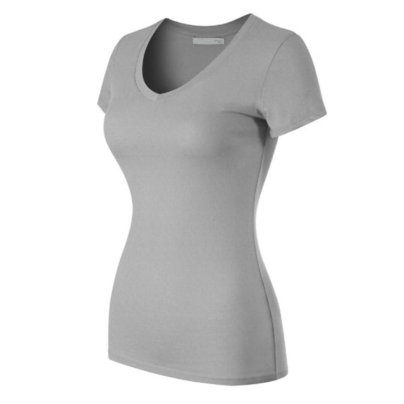 MixMatchy Women's Basic Solid Multi Colors Fitted Short Sleeve T-Shirt [S-3XL]