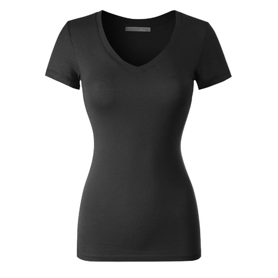 MixMatchy Women's Basic Solid Multi Colors Fitted Short Sleeve T-Shirt [S-3XL]